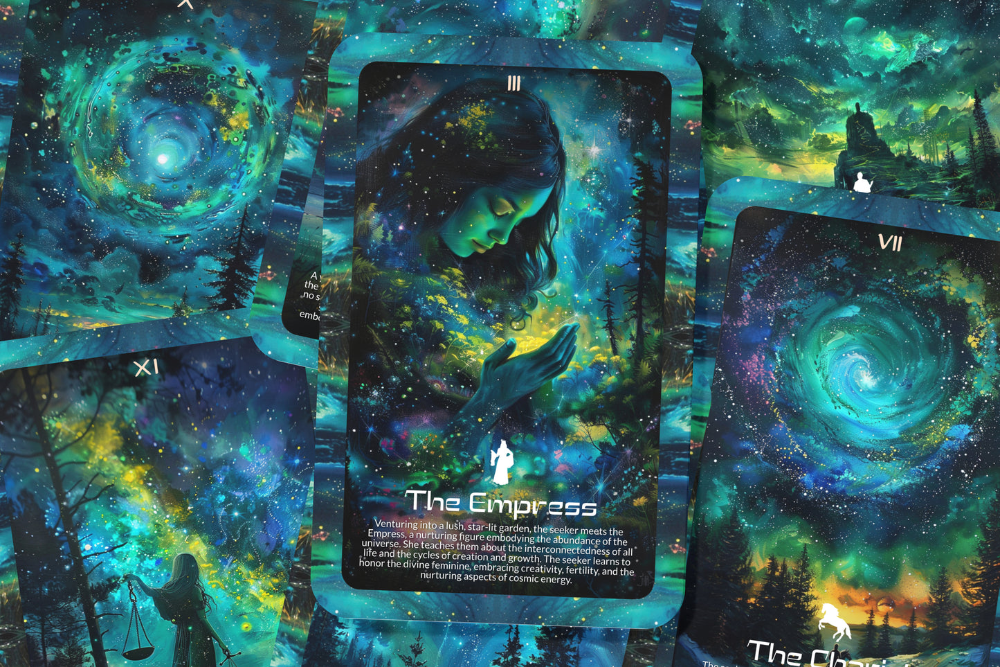 The Cosmic Connection Tarot - 22 Major Arcana - A unique spiritual journey - Bridging the earthly and celestial realms with universal bonds.