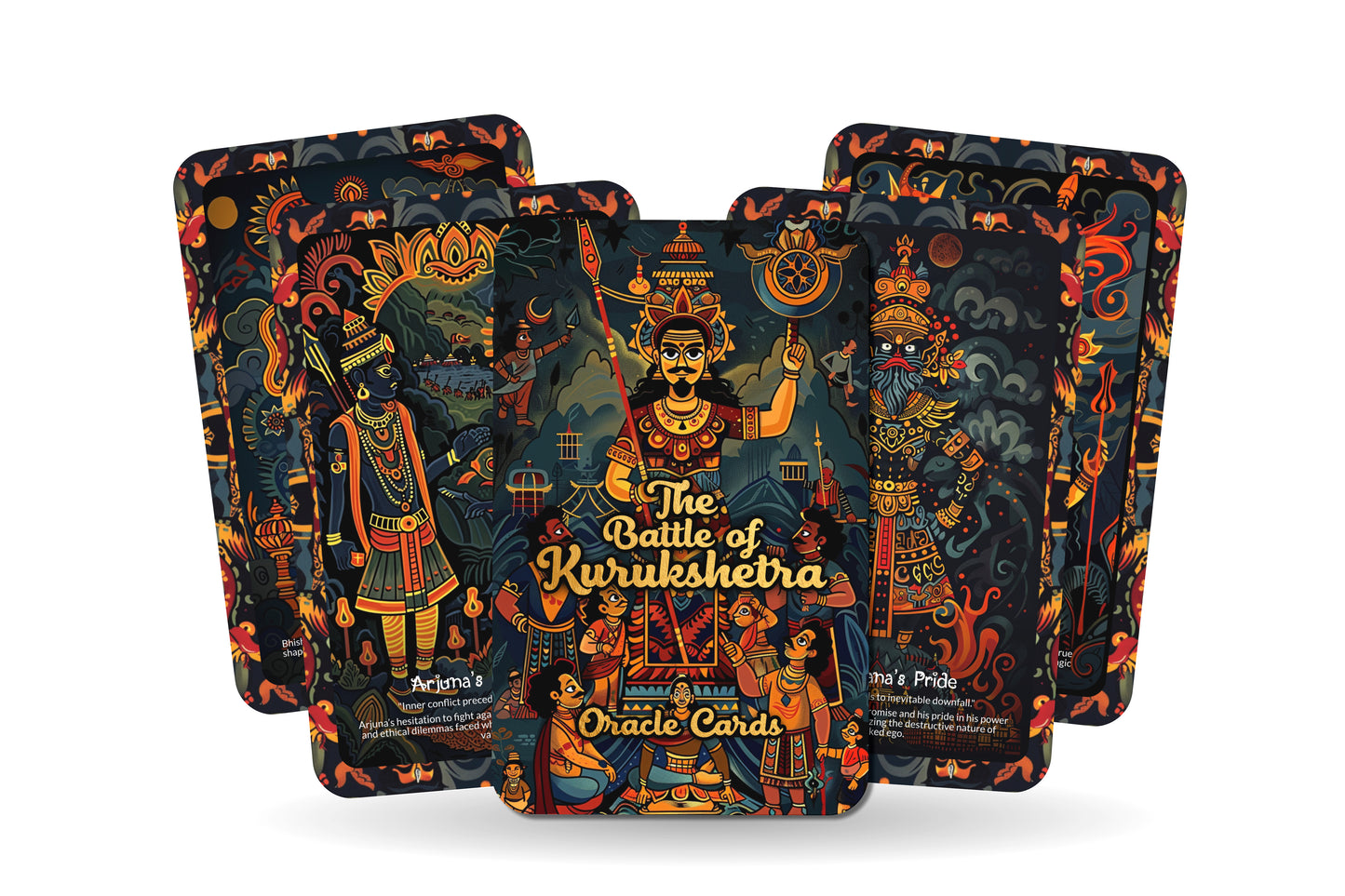 The Battle of Kurukshetra Oracle Cards - 22 Oracle Cards - Exploring the sacred lessons of war, duty, and righteousness from the Kurukshetra battlefield.