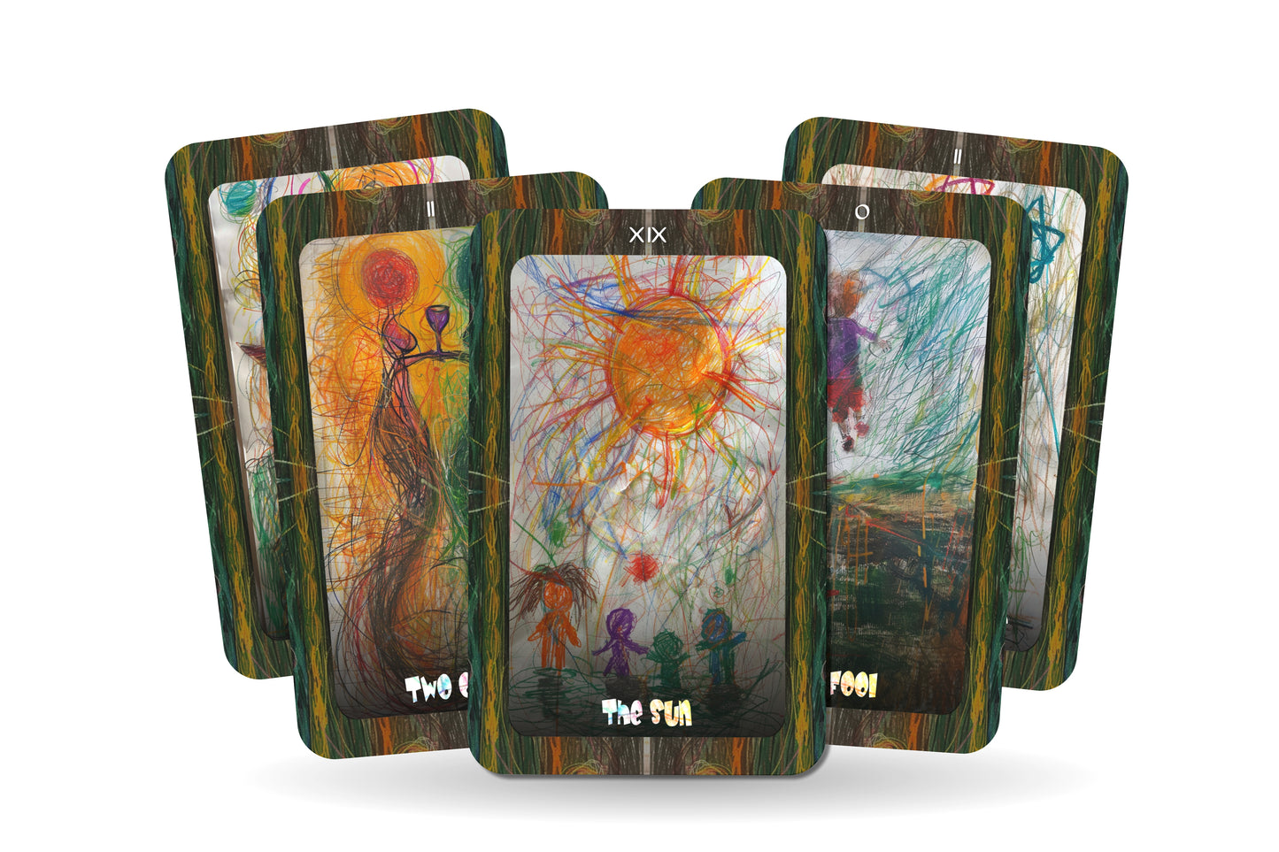 Joyful Scribble Tarot - 78 Full Deck Cards - A unique spiritual journey - Embracing creativity, spontaneity, and the joyful essence of life through vibrant illustrations