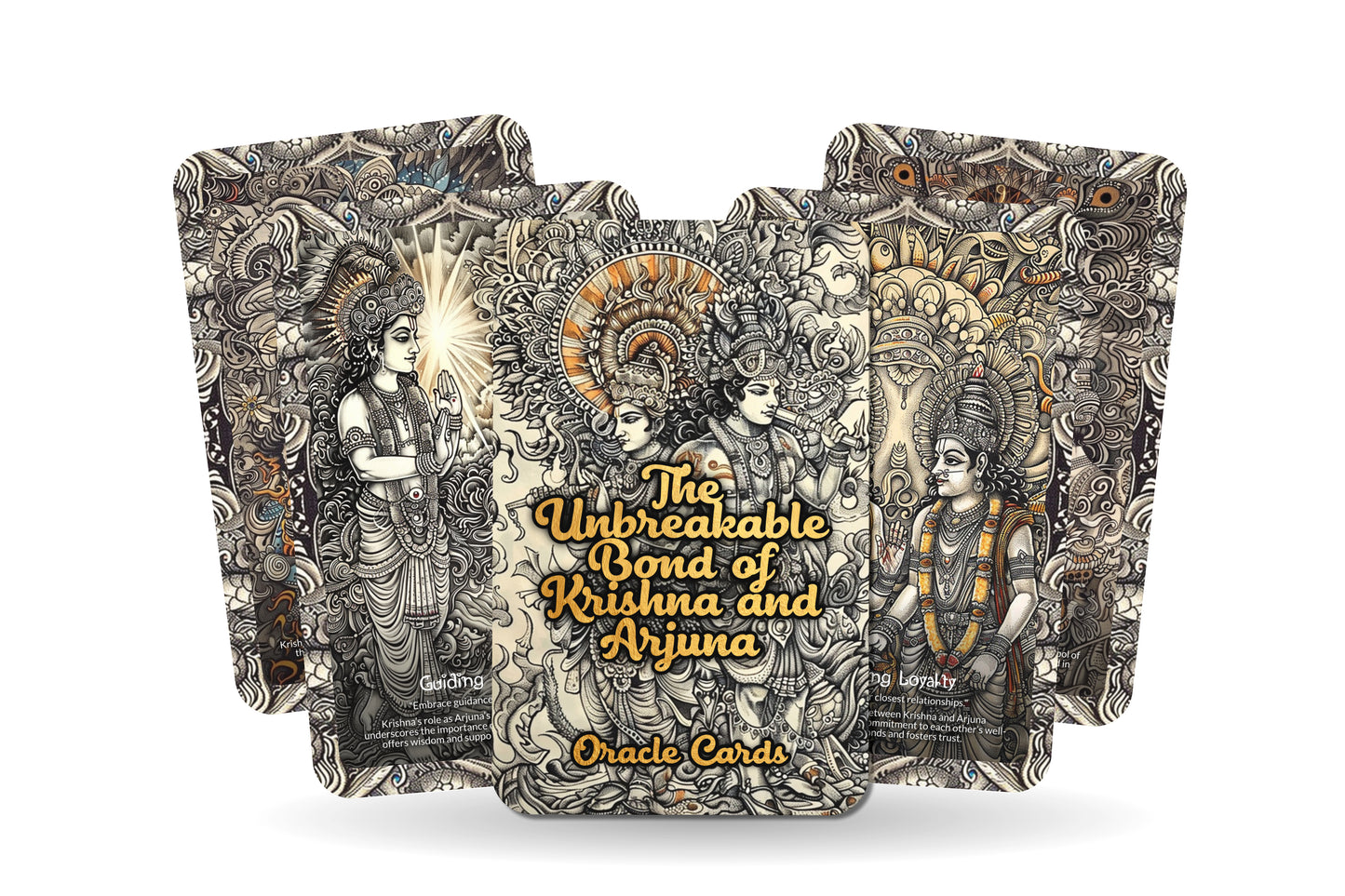 The Unbreakable Bond of Krishna and Arjuna Oracle Cards - 22 Oracle Cards - Embracing the divine friendship