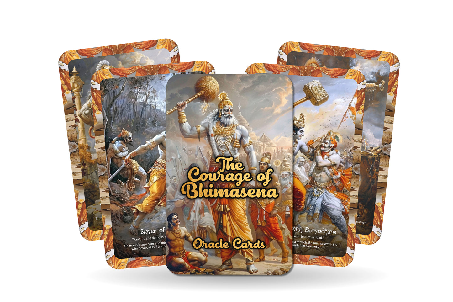 The Courage of Bhimasena Oracle Cards - 22 Oracle Cards - Inspiring strength and courage through the legendary warrior Bhimasena.