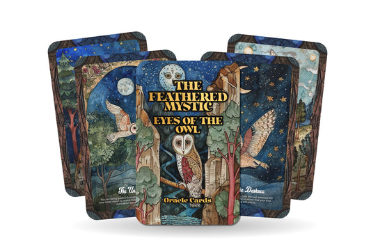 The Feathered Mystic Oracle – Eyes of the Owl - 22 Oracle Cards - See Beyond Illusions With Deep Wisdom