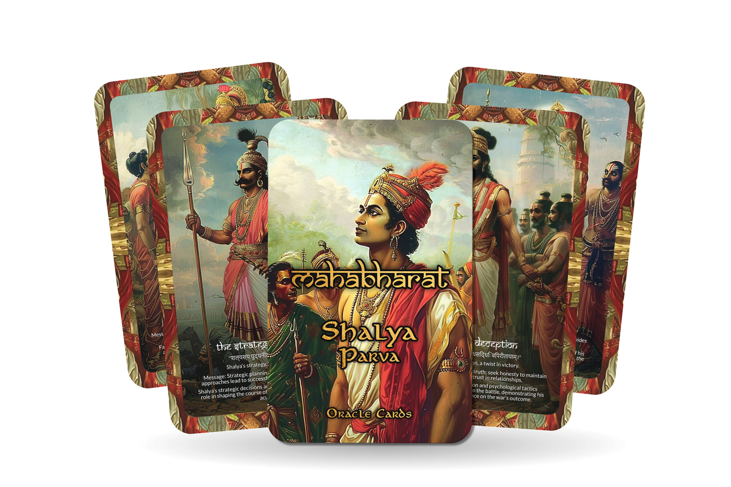 Shalya Parva Oracle Cards - 22 Cards - Exploring the challenges and moral conflicts of war through Shalya’s role.