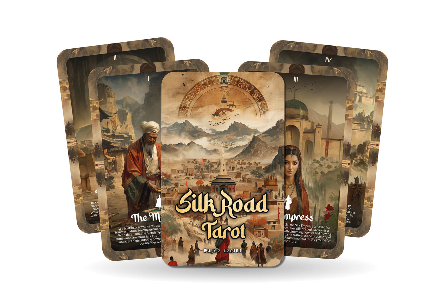 The Silk Road Tarot - 22 Major Arcana - A unique spiritual journey - Traversing ancient trade routes to uncover hidden wisdom.