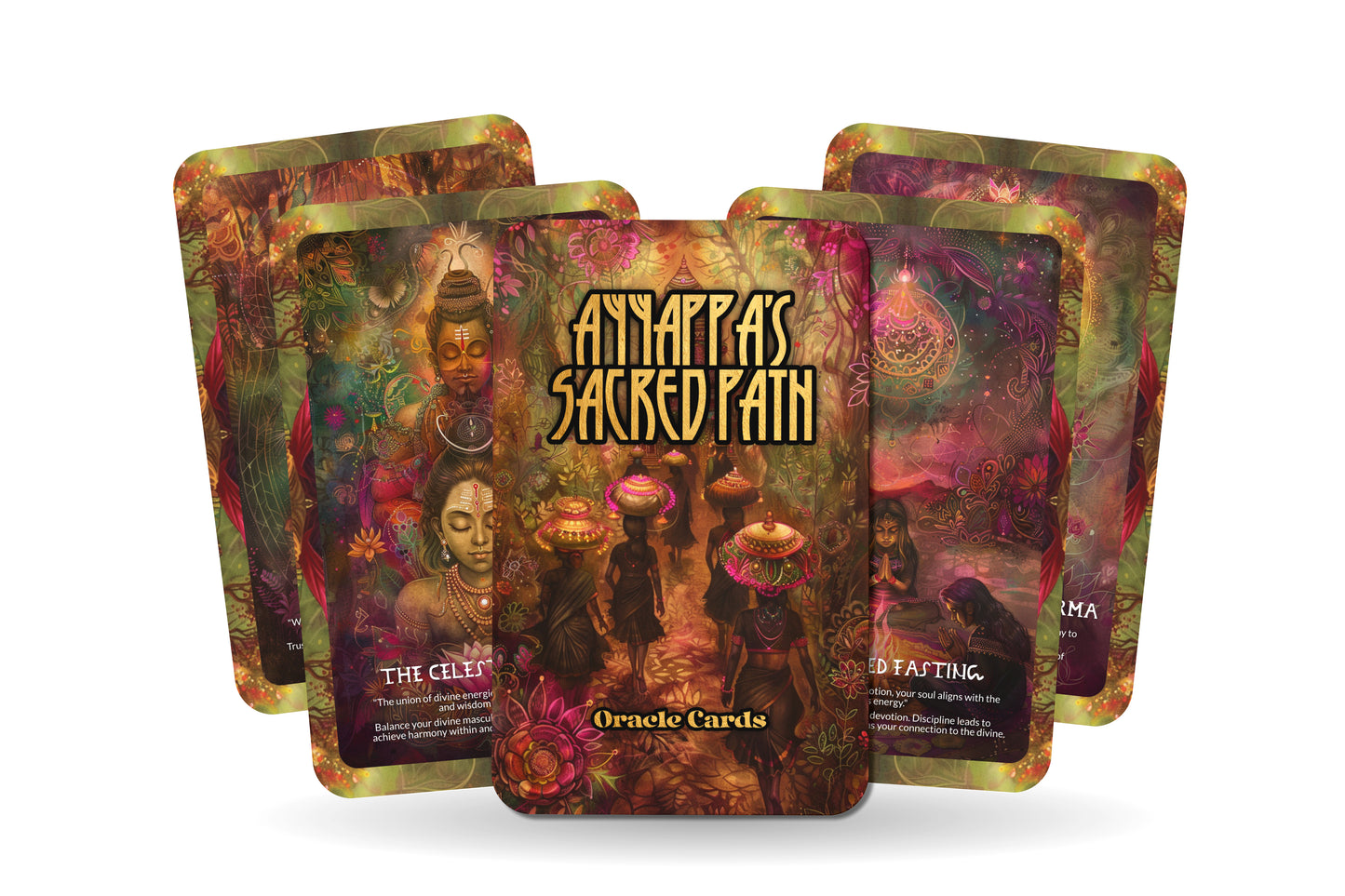 Ayyappa's Sacred Path Oracle Cards – 22 Cards Hindu Mythology Deck for Devotion & Divine Energy