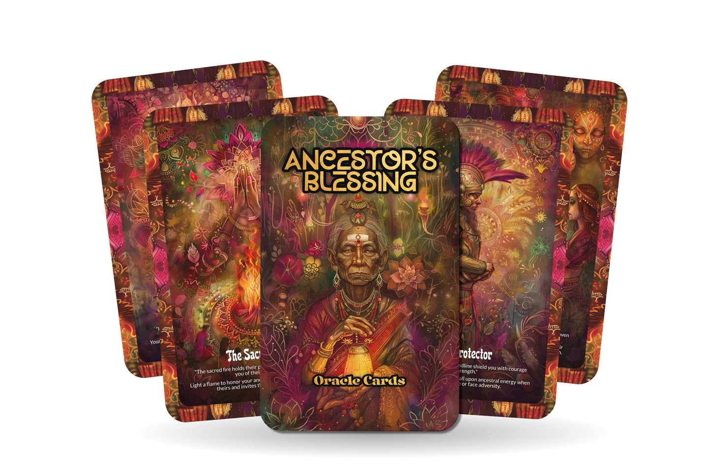 Ancestor's Blessing Oracle Cards – 22 Cards Deck for Ancestral Wisdom, Protection & Spiritual Guidance