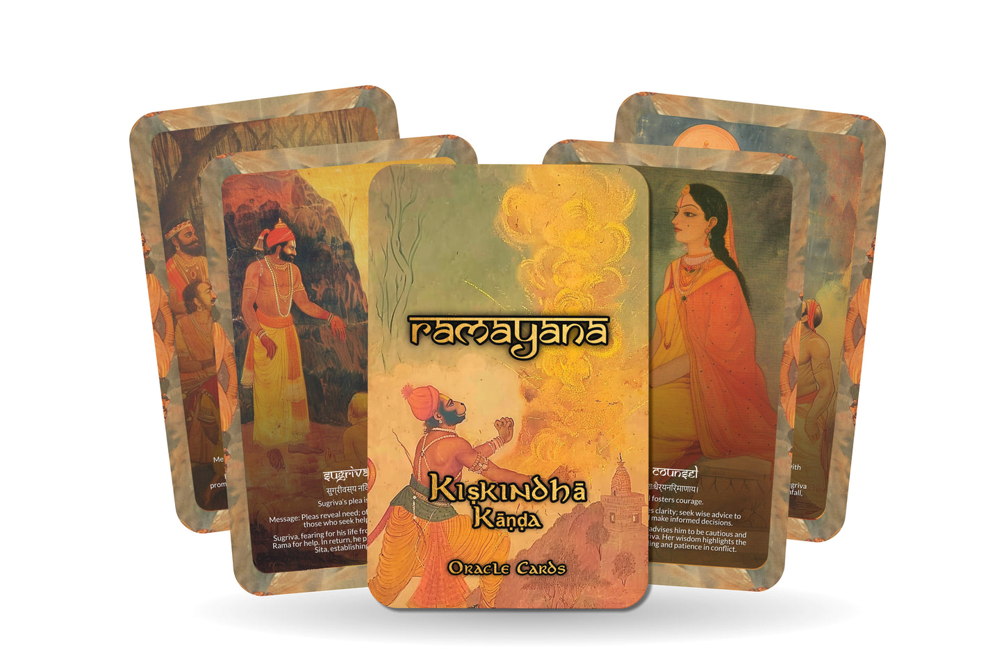 Kiṣkindhā Kāṇḍa Oracle Cards - 22 Cards - Uniting with Hanuman and Sugriva in a quest for loyalty, courage, and alliance.