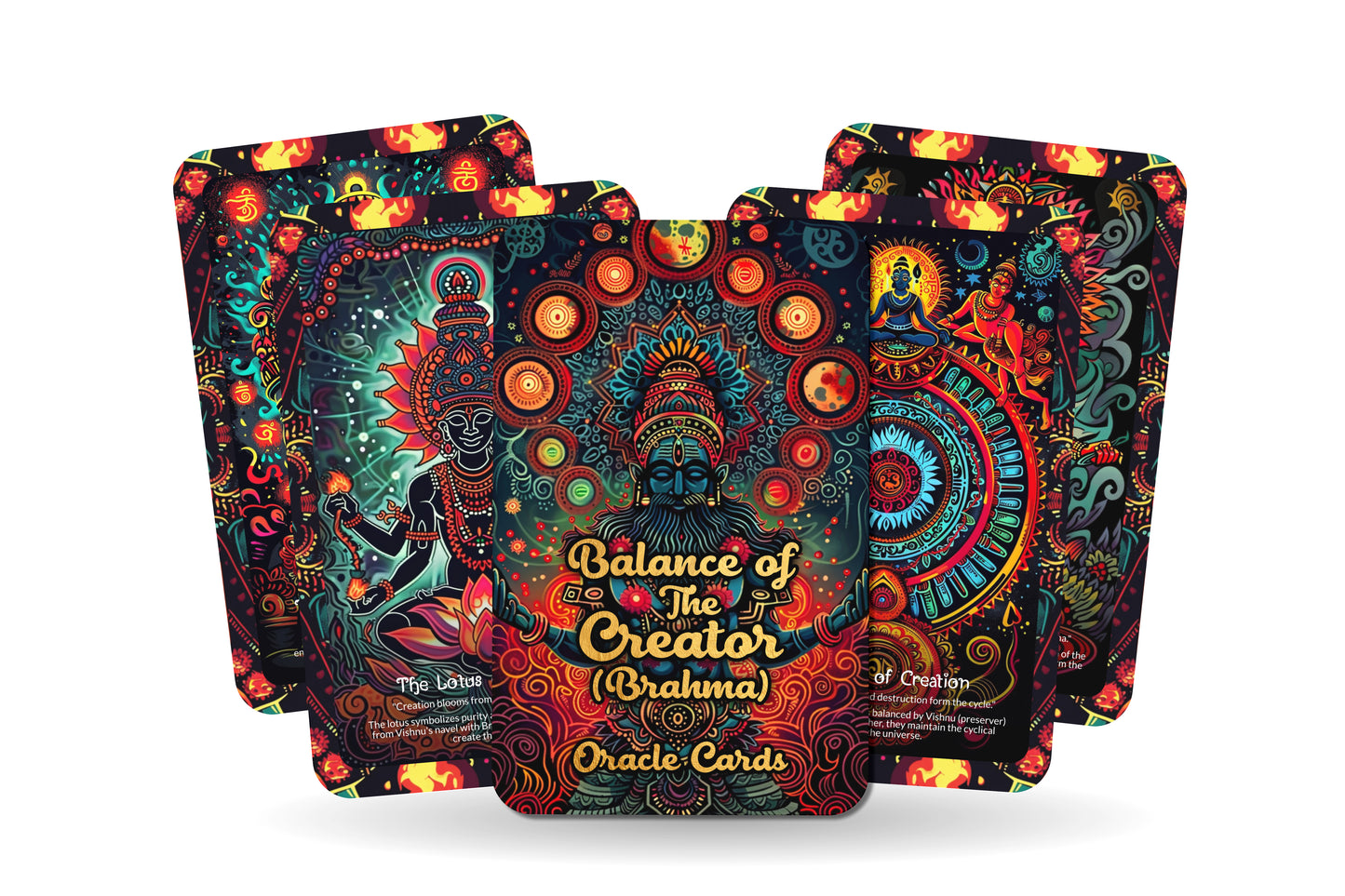 Balance of The Creator (Brahma) Oracle Cards - 22 Oracle Cards - Honoring the equilibrium of creation and the cosmic dance of Brahma.