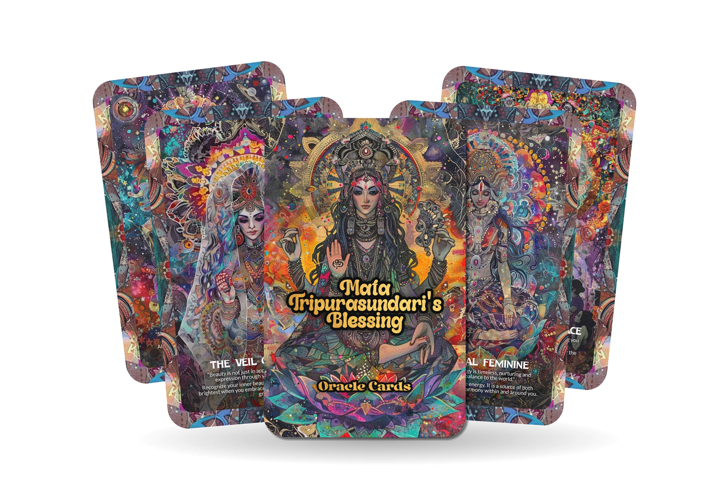 Mata Tripurasundari's Blessing Oracle Cards – 22 Cards Divine Feminine Deck for Wisdom, Beauty & Shakti Energy