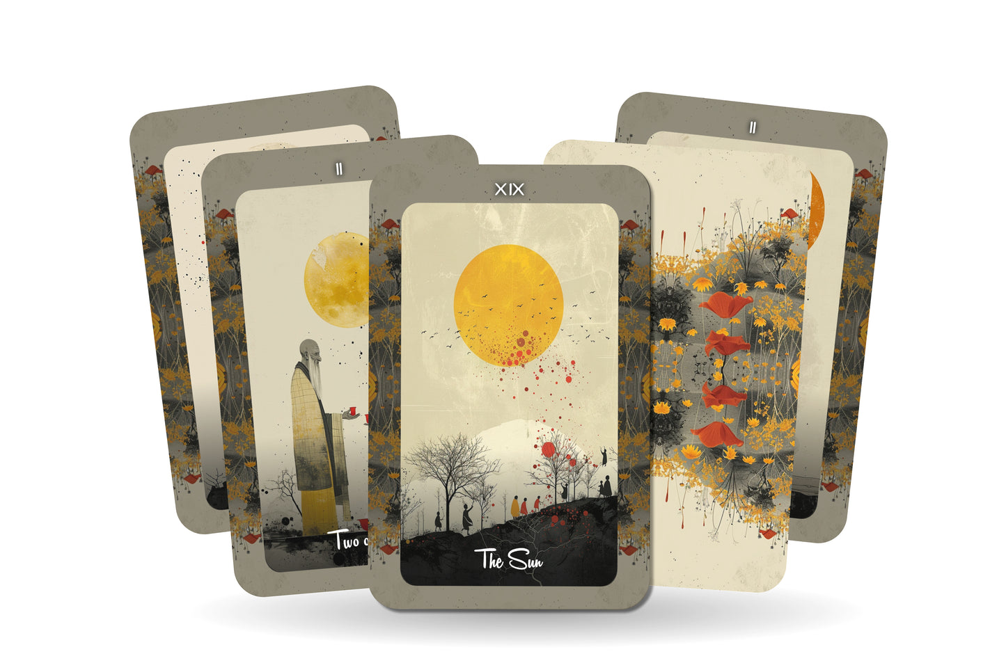 Serene Sages Tarot - 78 Cards - Drawing from the timeless wisdom of ancient sages and spiritual masters.