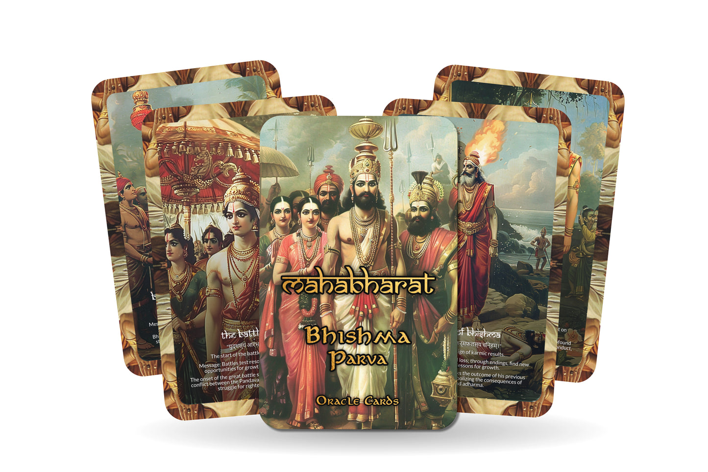 Bhishma Parva Oracle Cards - 22 Cards - Delving into the wisdom of Bhishma and the pivotal events of the Kurukshetra war.