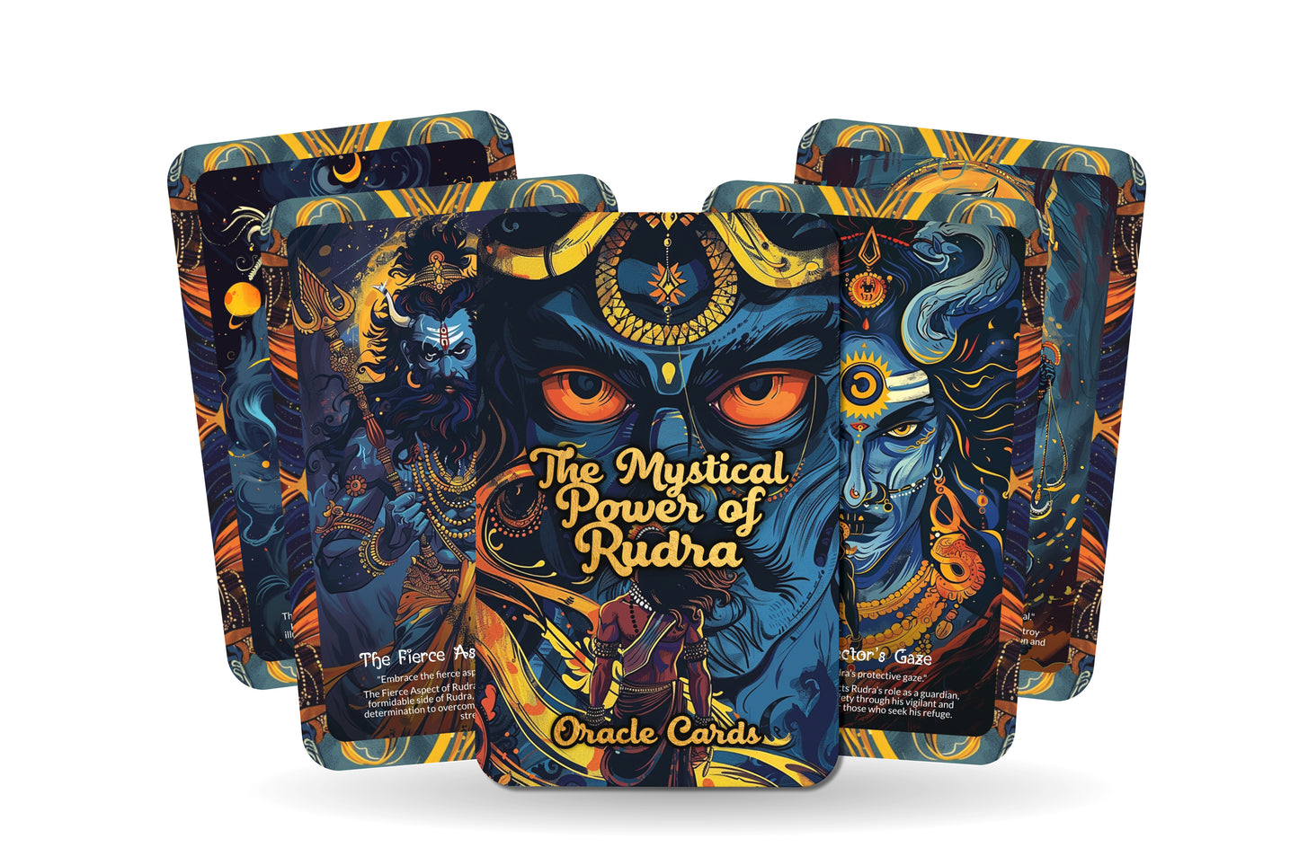 The Mystical Power of Rudra Oracle Cards - 22 Oracle Cards - Tapping into the fierce and transformative power of Rudra, the great destroyer.