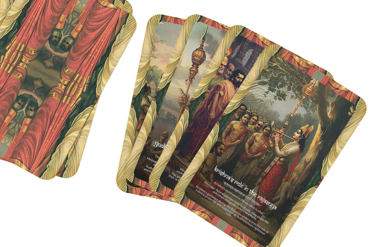 Sabha Parva Oracle Cards - 22 Cards - Navigating the dynamics of power, diplomacy, and fate in the royal court.