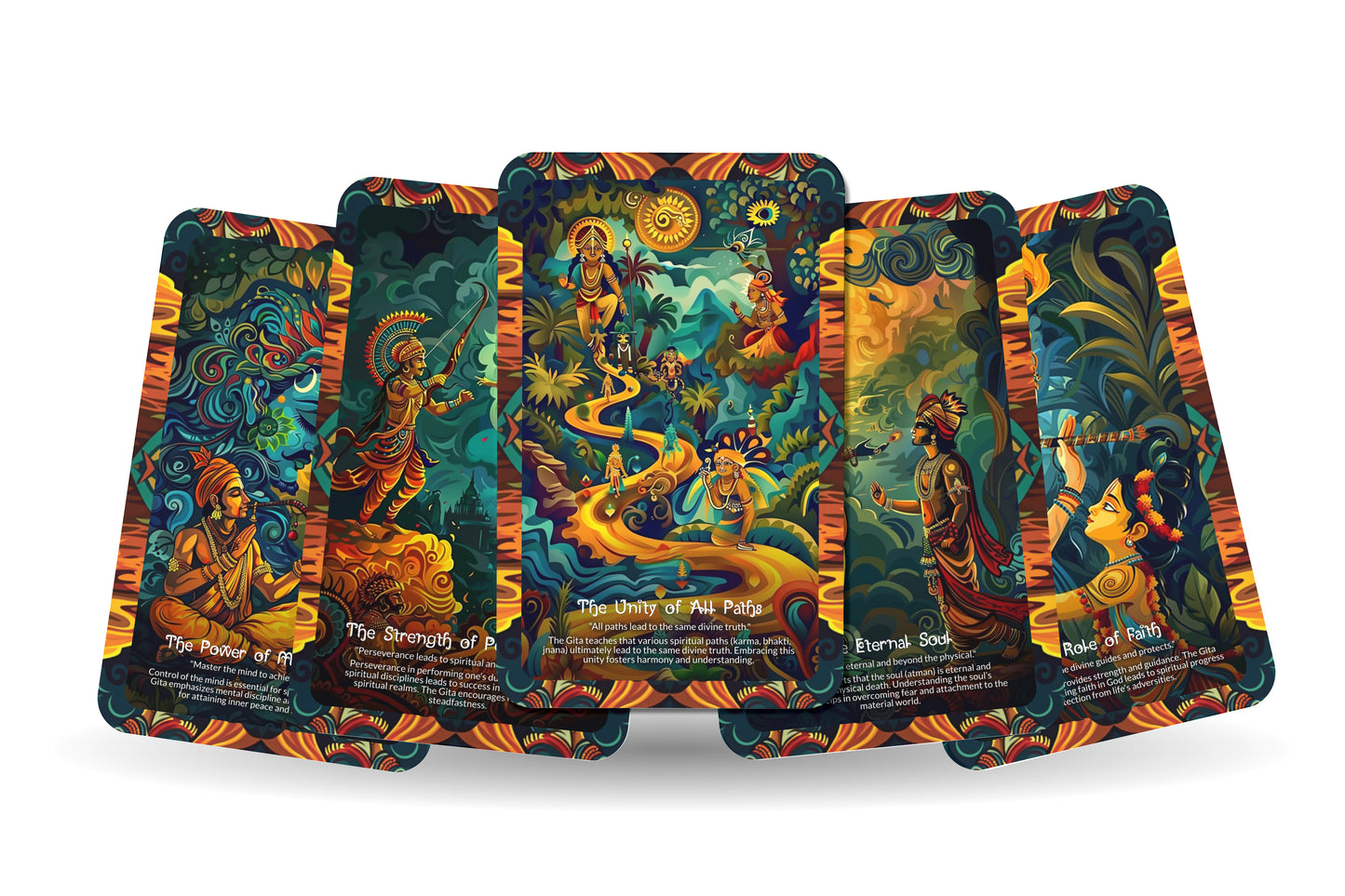 Bhagavad Gita’s Eternal Teachings Oracle Cards - 22 Oracle Cards - Revealing the timeless wisdom of the Bhagavad Gita