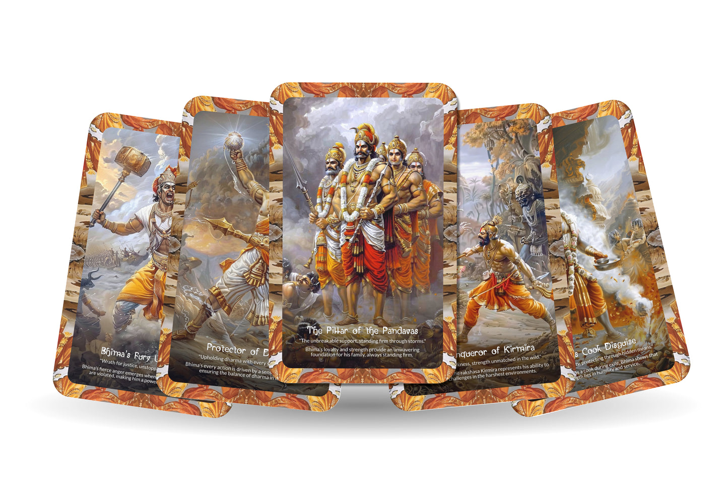 The Courage of Bhimasena Oracle Cards - 22 Oracle Cards - Inspiring strength and courage through the legendary warrior Bhimasena.