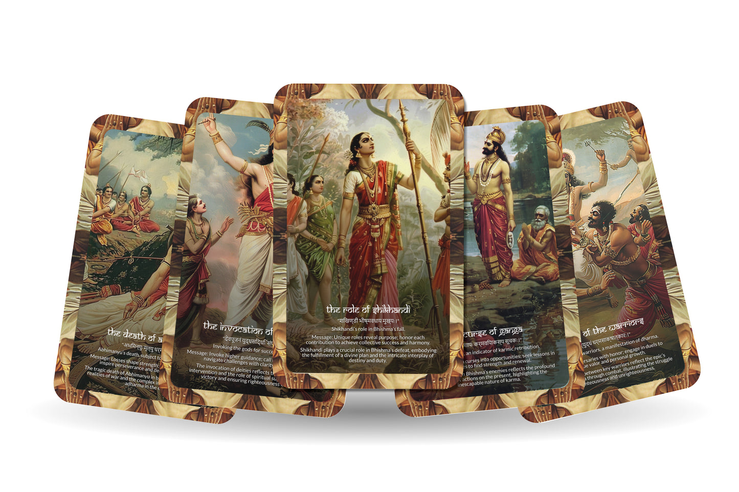 Bhishma Parva Oracle Cards - 22 Cards - Delving into the wisdom of Bhishma and the pivotal events of the Kurukshetra war.