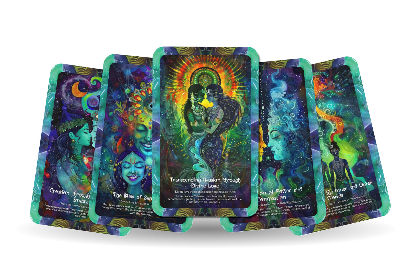 Yab-Yum (Eternal Embrace) Oracle Cards - 22 Oracle Cards - Embodying the sacred union and balance of masculine and feminine energies.