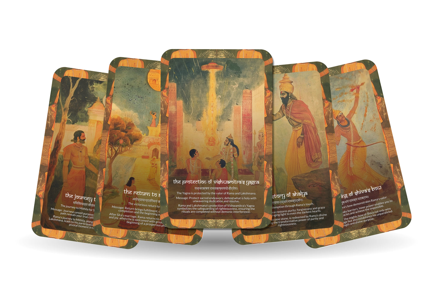 Bāla Kāṇḍa Oracle Cards - 22 Cards - Unveiling the divine origins of Lord Rama, reflecting on childhood, destiny, and purpose.