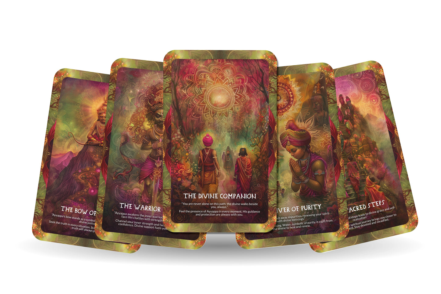 Ayyappa's Sacred Path Oracle Cards – 22 Cards Hindu Mythology Deck for Devotion & Divine Energy