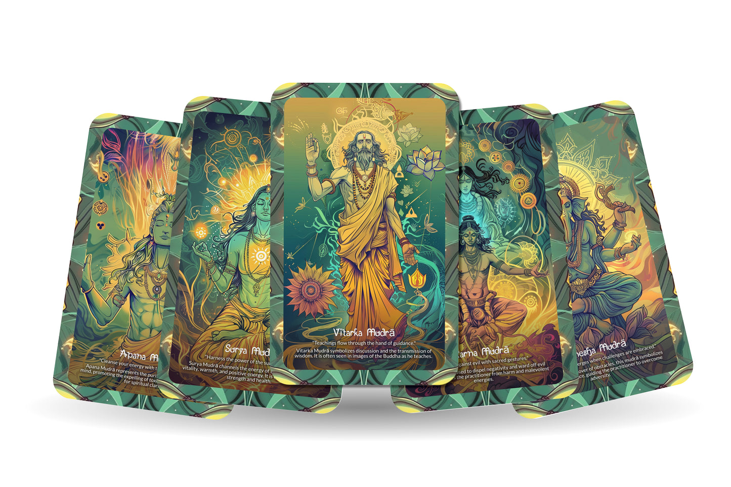 Mudrā (Hand Gestures) Oracle Cards - 22 Oracle Cards - Exploring the sacred hand gestures that unlock spiritual power and grace.