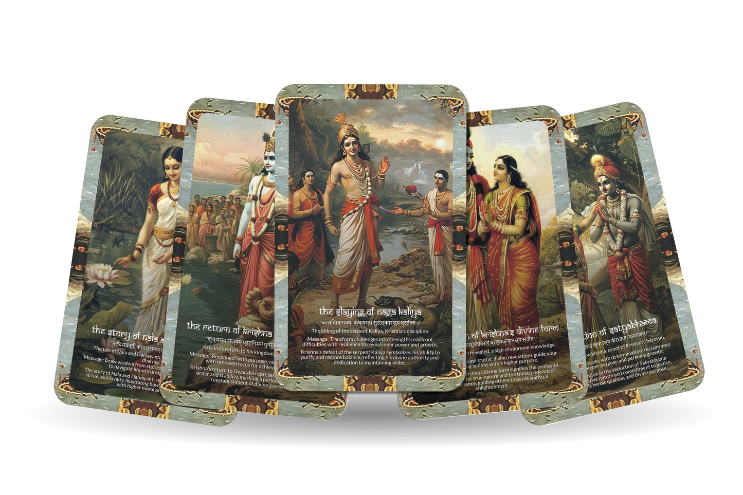 Harivamsa Parva Oracle Cards - 22 Cards - Celebrating the divine lineage and the stories of Lord Krishna’s ancestry.