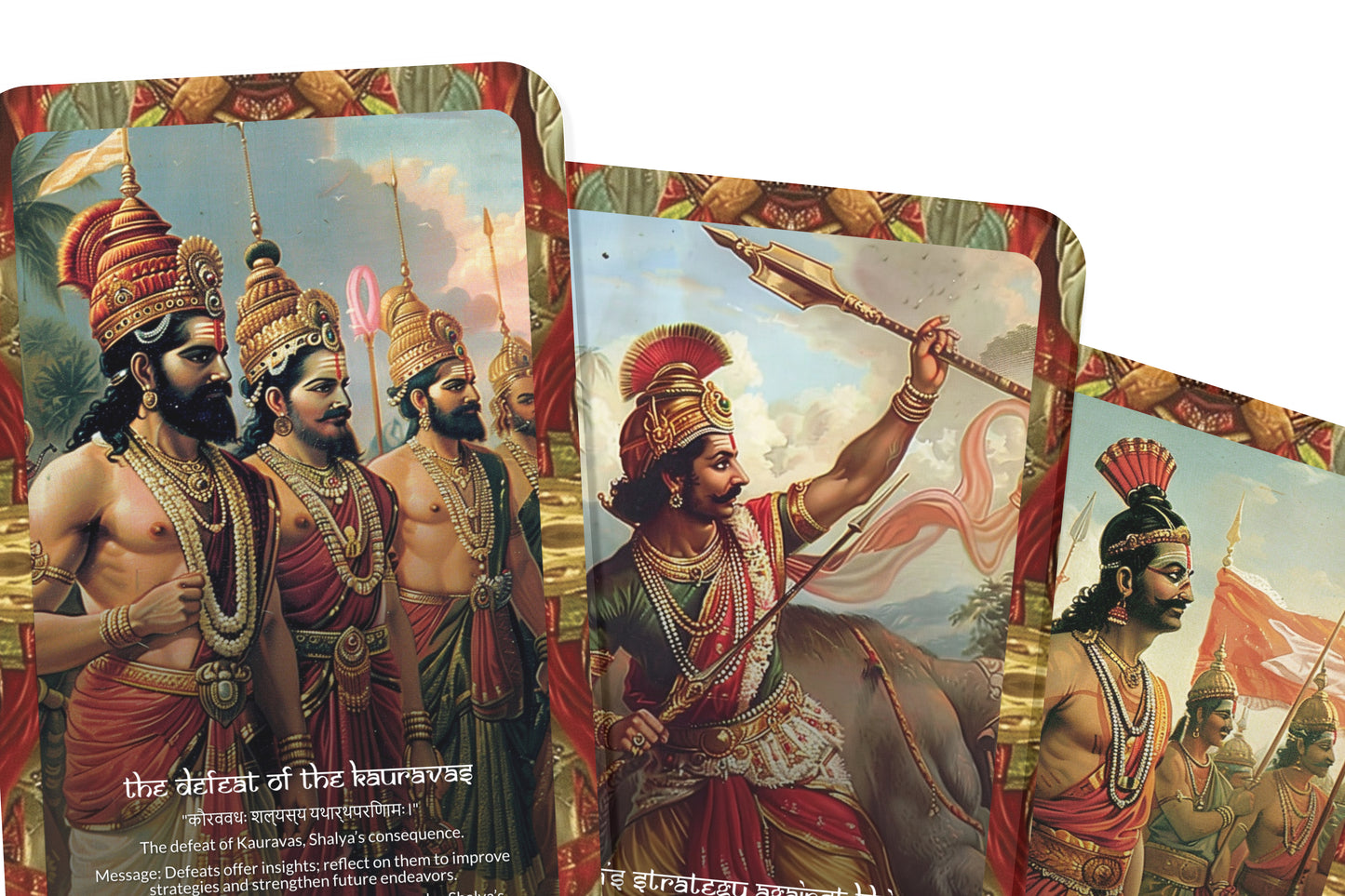 Shalya Parva Oracle Cards - 22 Cards - Exploring the challenges and moral conflicts of war through Shalya’s role.