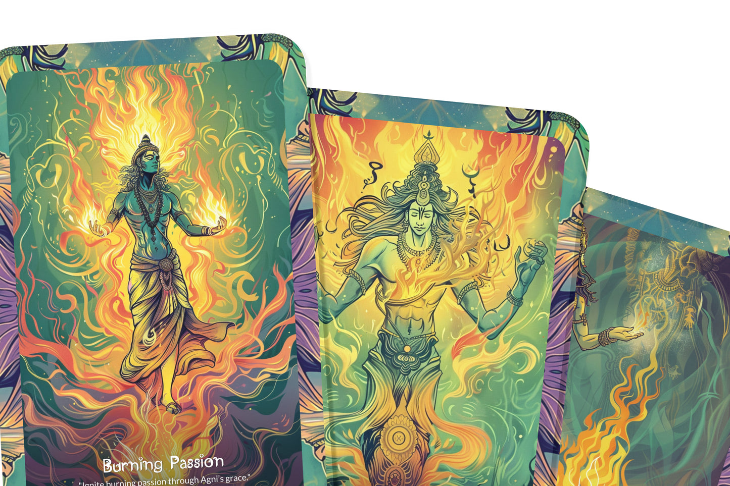 The Eternal Flame of Agni Oracle Cards - 22 Oracle Cards - Harnessing the eternal fire of Agni for purification and renewal.