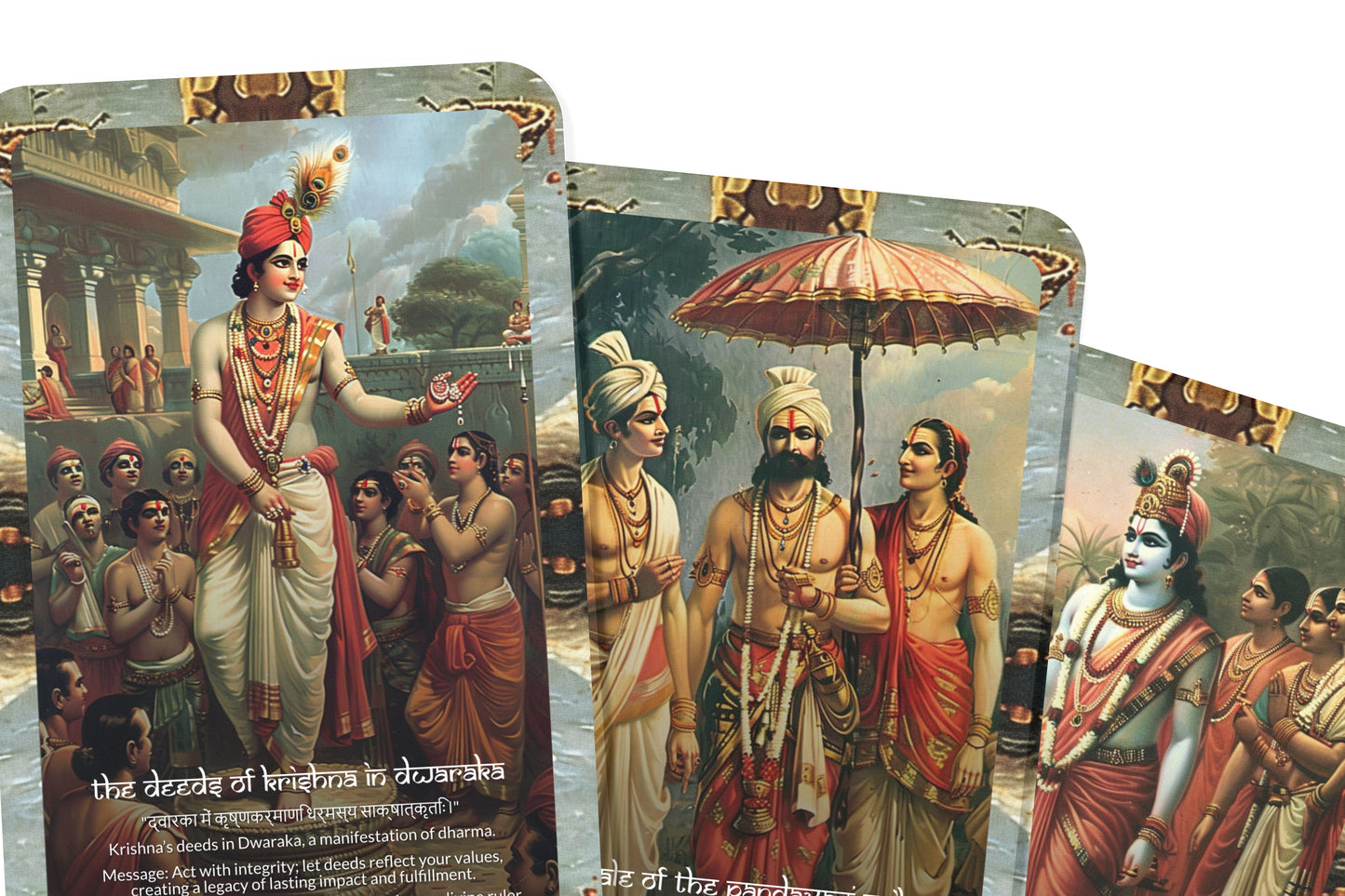 Harivamsa Parva Oracle Cards - 22 Cards - Celebrating the divine lineage and the stories of Lord Krishna’s ancestry.