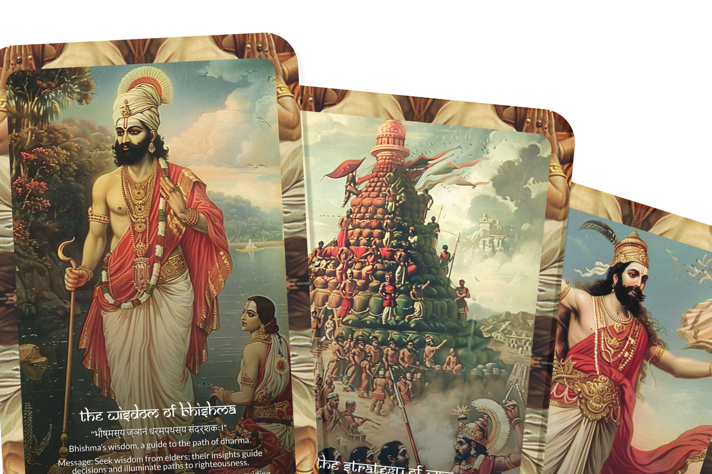 Bhishma Parva Oracle Cards - 22 Cards - Delving into the wisdom of Bhishma and the pivotal events of the Kurukshetra war.