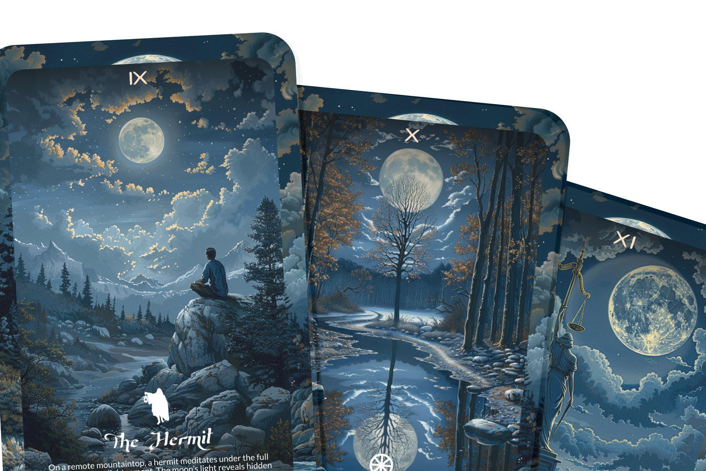 Moon Night Tarot - Major Arcana - A unique spiritual journey - Illuminating the soul under the mystical glow of the moon.