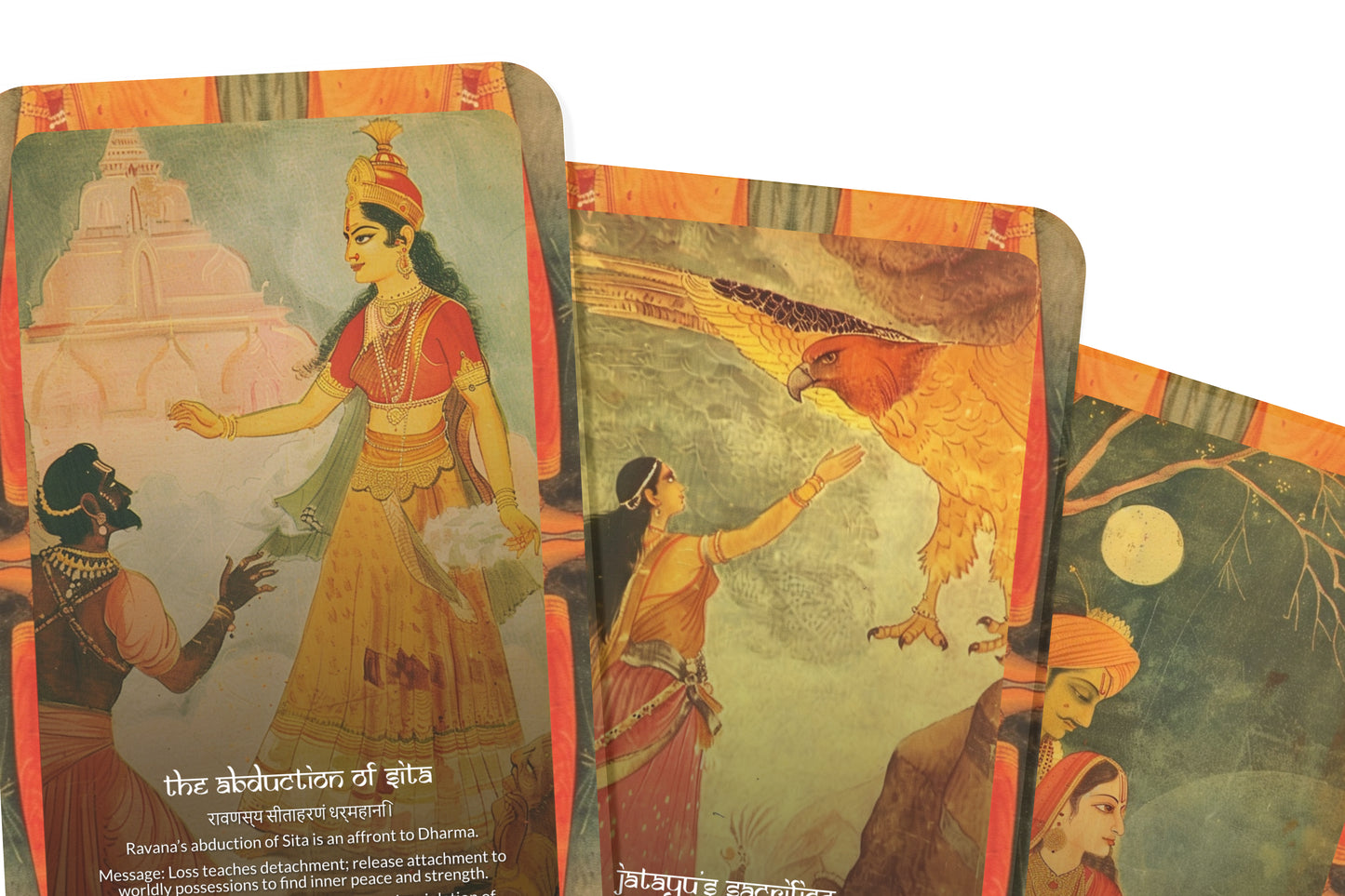 Araṇya Kāṇḍa Oracle Cards - 22 Cards - Embarking on a journey through the forest, discovering trials, devotion, and inner strength.