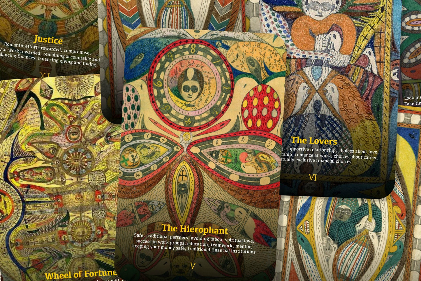 The Psychedelic Swiss Tarot - Major Arcana - Adolf Wölfli - Tarot Deck - Fortune Telling - Divination tools - Tarot Gift - Illustrated Cards