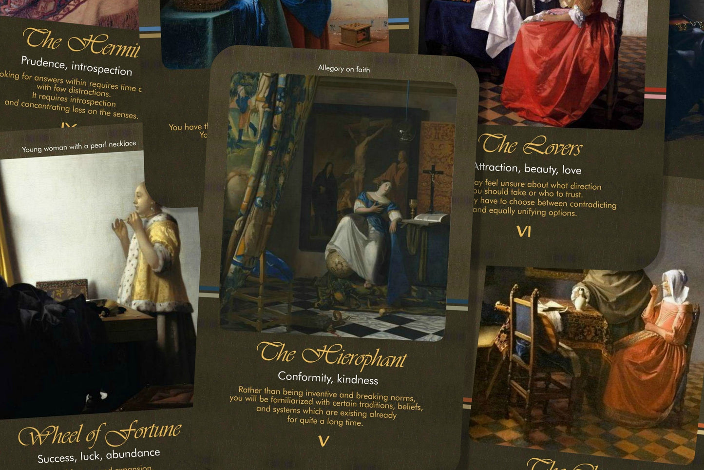 The Tarot of Vermeer - Major Arcana - Baroque Tarot - Tarot Deck - Fortune Telling - Divination tools - Tarot Gift - Illustrated Cards