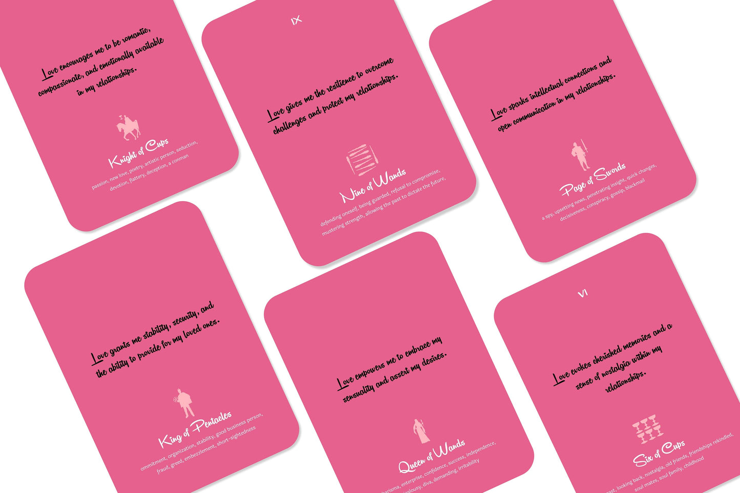 The Pink Tarot - Love Affirmations - 78 cards - Tarot - Tarot Deck - Fortune Telling - Divination tools