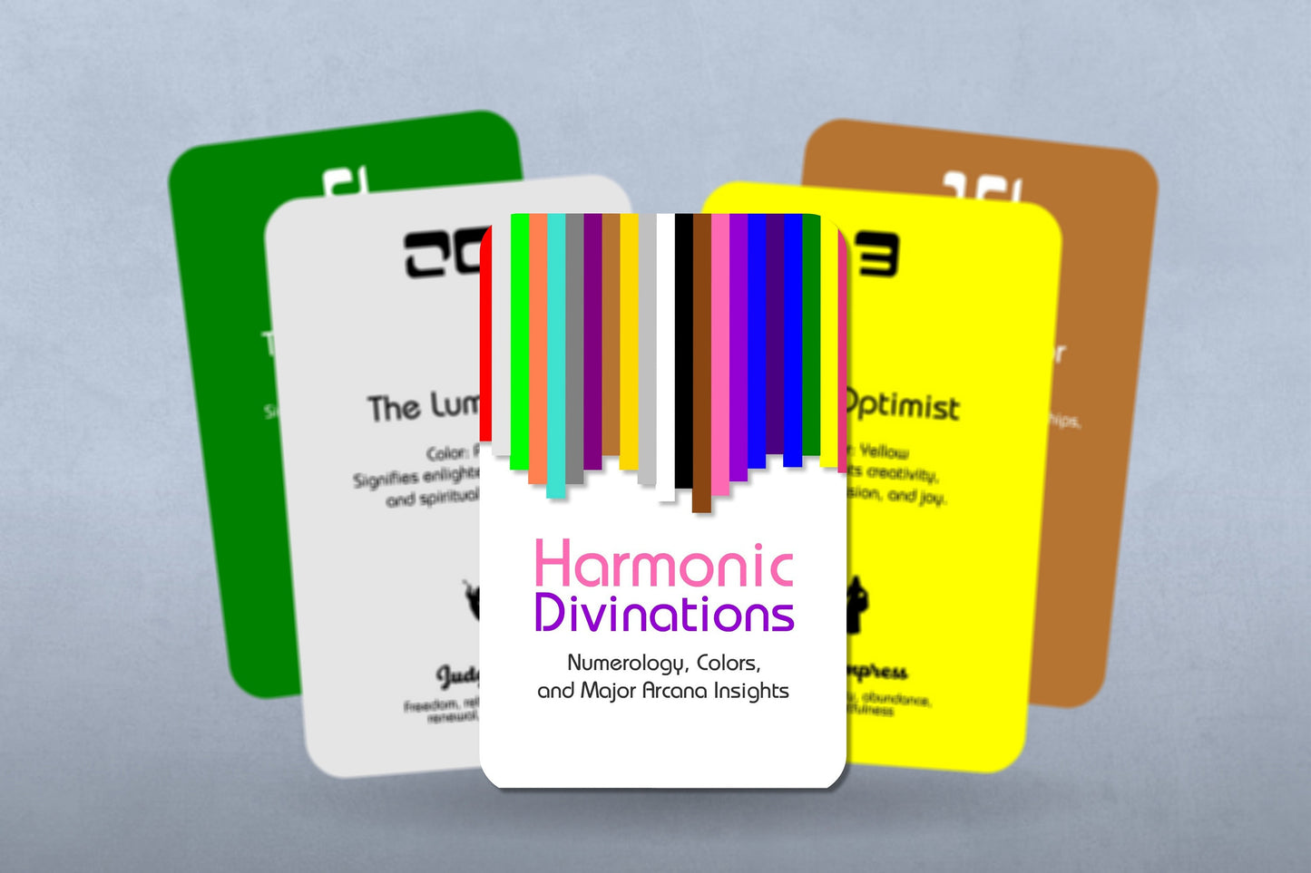 Harmonic Divinations - Numerology, Colors, and Major Arcana Insights - Fortune Telling - Divination tools - Tarot Gift - Numerology Cards