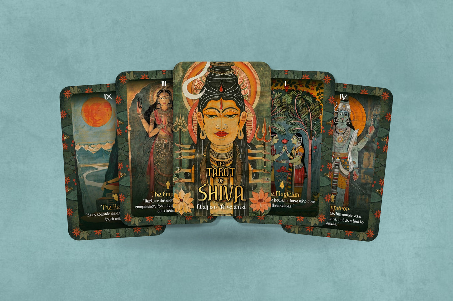 The Tarot of Shiva - Major Arcana - Shiva Art - Tarot Deck - Fortune Telling - Divination tools - Tarot Gift -  Illustrated Cards