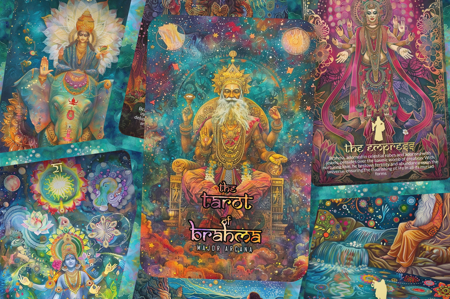 The Tarot of Brahma - 22 Major Arcana - A unique spiritual journey - The Hindu God of creation, known for wisdom and guidance.