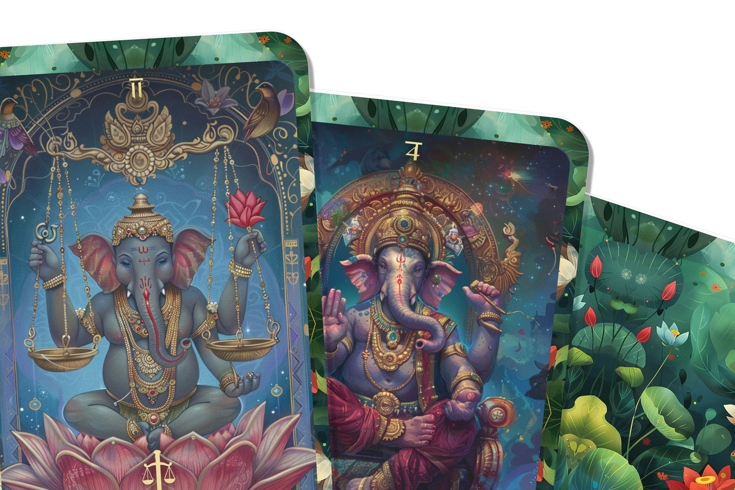 The Tarot of Ganesha - Major Arcana - A unique spiritual journey - The Hindu deity known for removing obstacles and bringing wisdom.