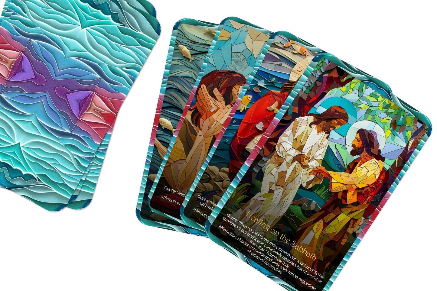 Miracles of Jesus Oracle Cards - Affirmations inspired by the profound miracles performed by Jesus - For daily reflection - Divination tool