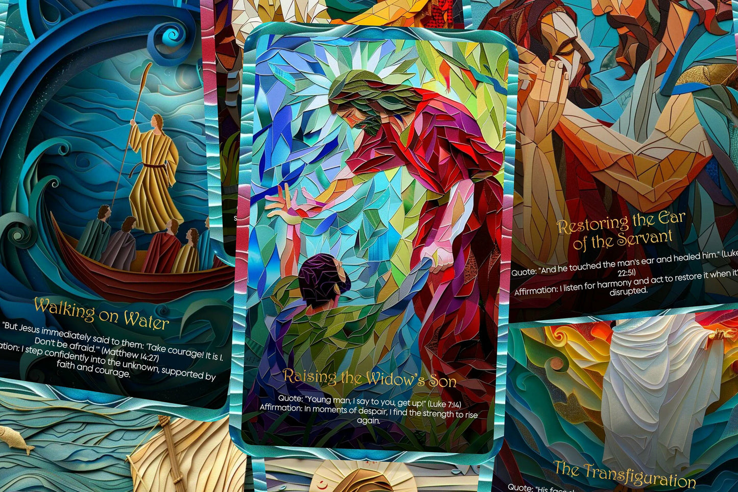 Miracles of Jesus Oracle Cards - Affirmations inspired by the profound miracles performed by Jesus - For daily reflection - Divination tool