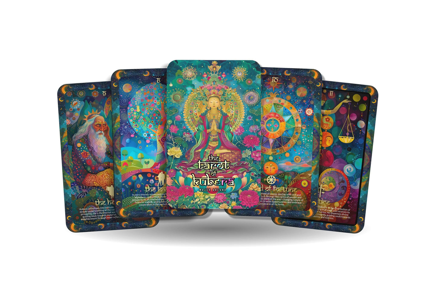 The Tarot of Kubera - Major Arcana - A unique spiritual journey - Hindu deity Kubera, associated with wealth, prosperity, and abundance.