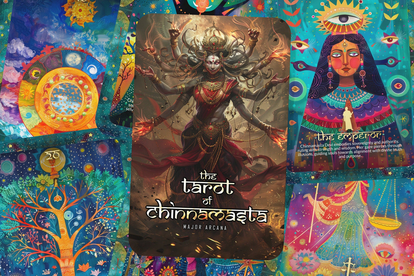 The Tarot of Chinnamasta - Major Arcana - A unique spiritual journey - The Hindu deity known for removing obstacles and bringing wisdom.