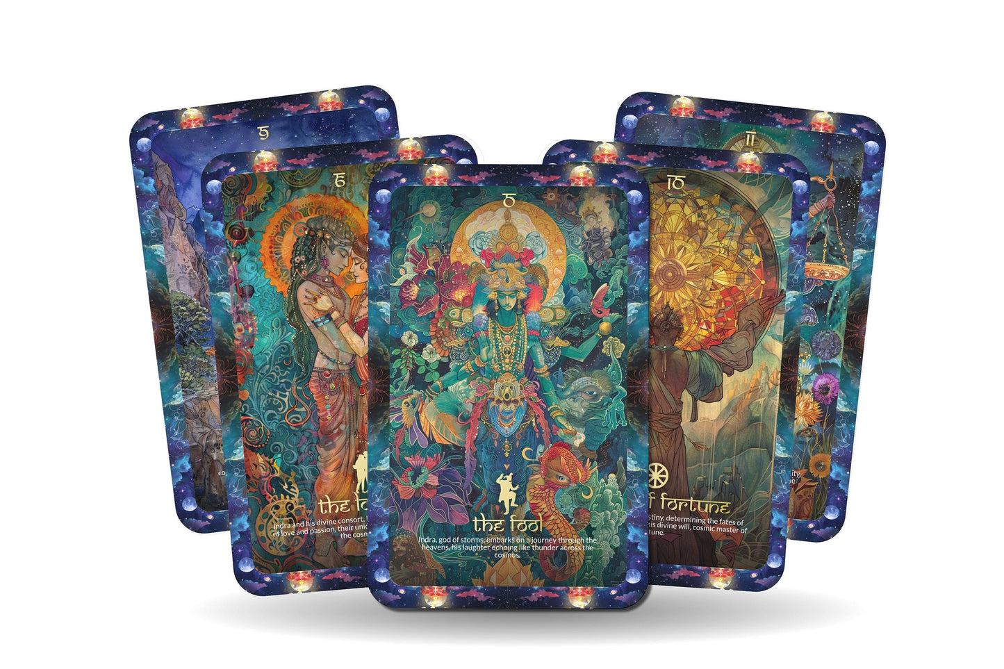 The Tarot of Indra - Major Arcana - A unique spiritual journey - The Hindu king of gods, The protector of the heavens and mankind.