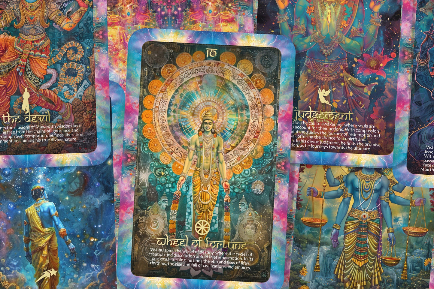 The Tarot of Vishnu - 22 Major Arcana - A unique spiritual journey - The Hindu God known for protection and sustenance.