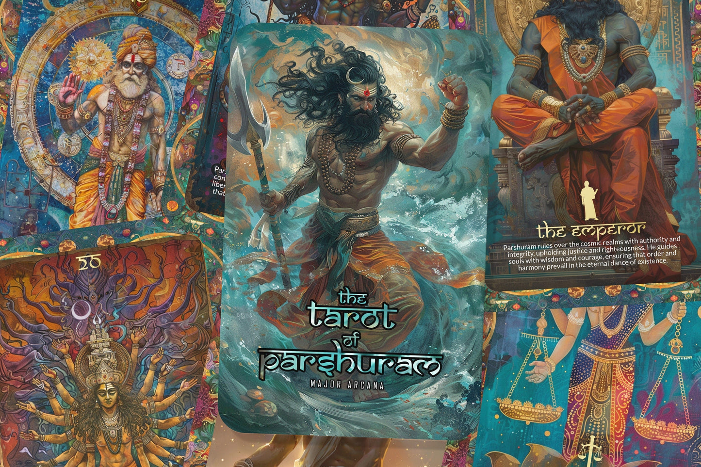 The Tarot of Parshuram  - Major Arcana - Embark on a spiritual odyssey led by the Hindu sage, renowned for dispelling obstacles.