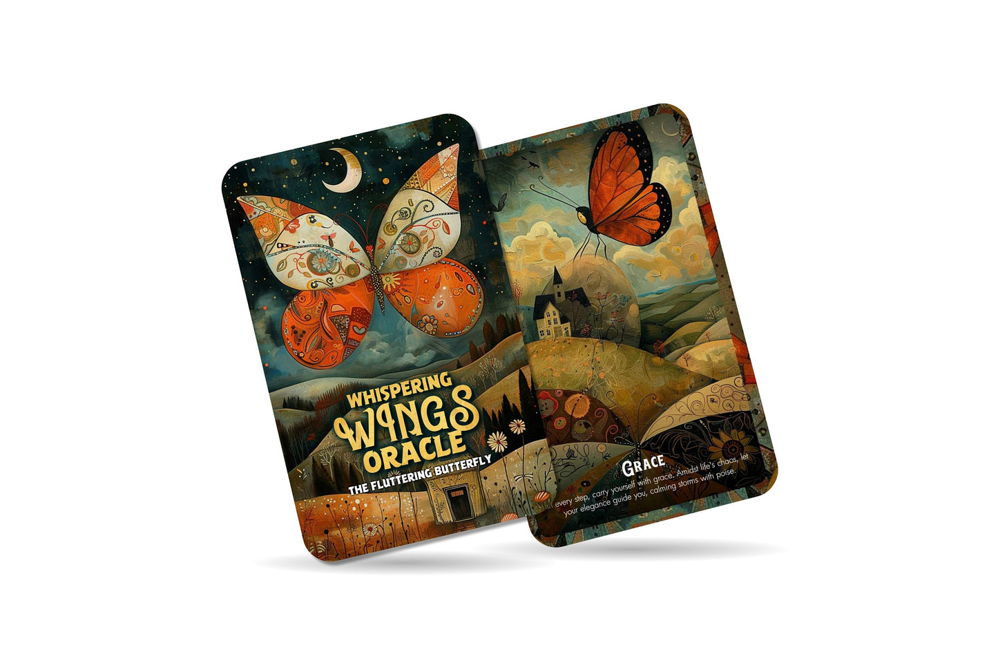 Whispering Wings Oracle - The Fluttering Butterfly -  22 Oracle Cards