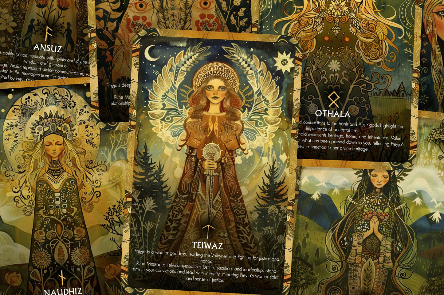 The Runes of Freyja - 26 cards - Runes Oracle - Oracle Deck - Fortune Telling - Divination tools - Oracle Gift