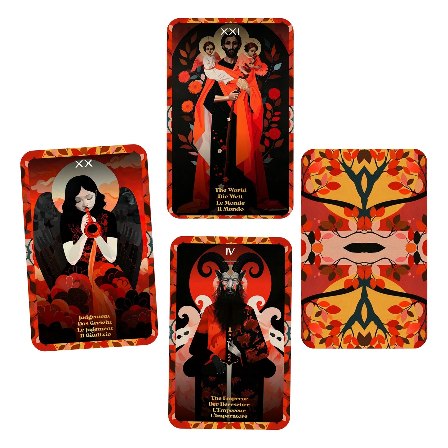 Crimson Essence Tarot - 22 Major Arcana - English | German | French | Italian