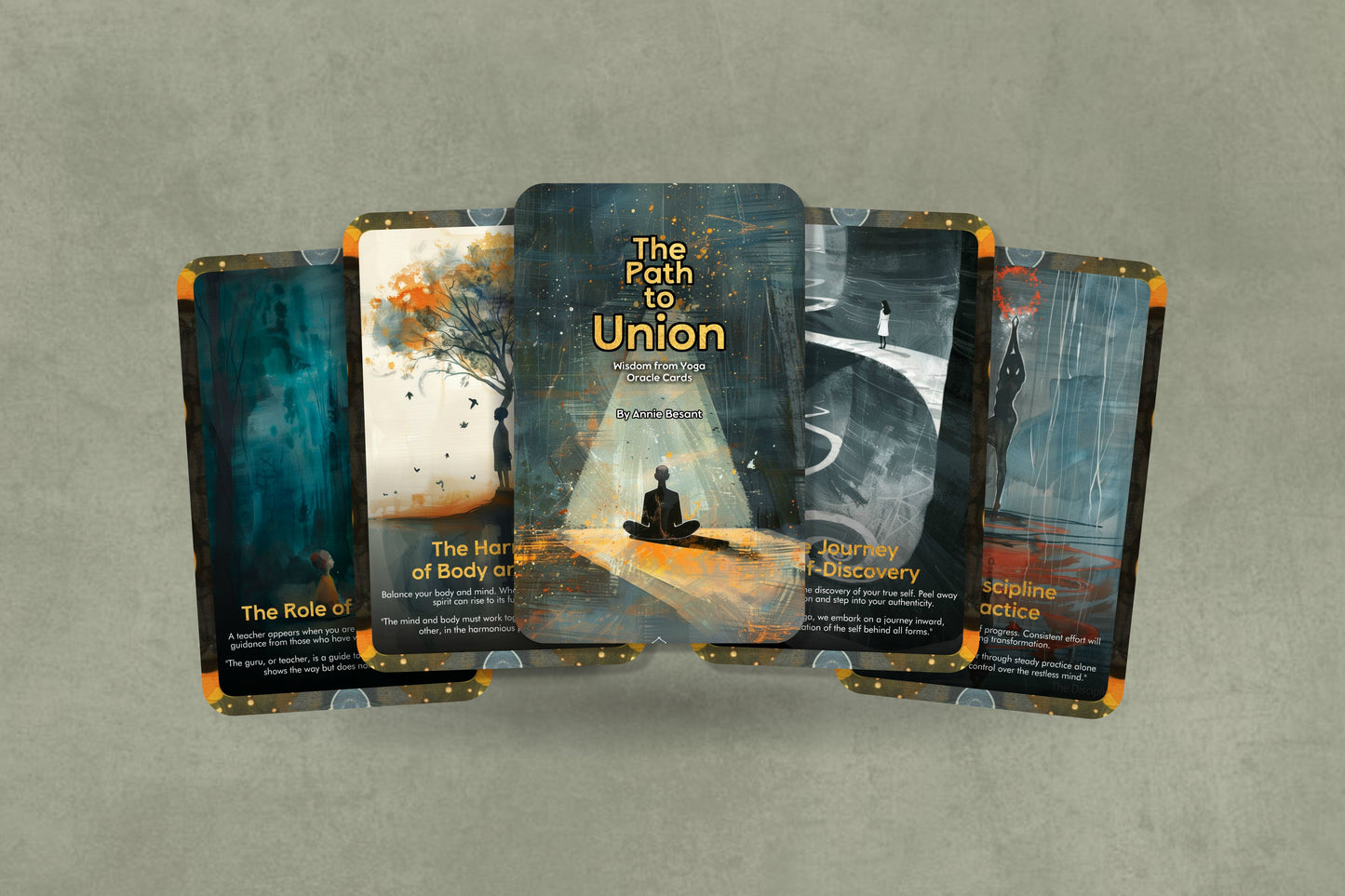 The Path to Union: Wisdom from Yoga - 22 Oracle Cards - By Annie Besant