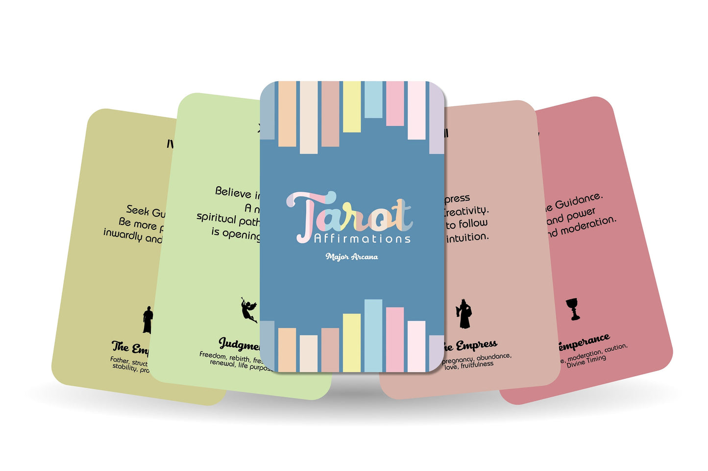 Tarot Cards - Tarot Affirmation - Major Arcana  - Divination Tools - Pastel Colours Cards - Tarot Gift - Mystic Tarot - Tarot